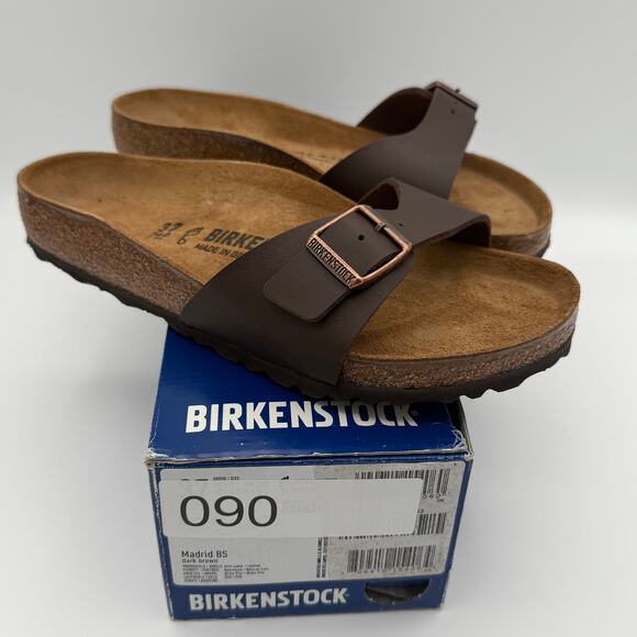 Birkenstock Unisex Madrid BS Sandal Buckle Slip On Dark Brown Size USW6/M4 EU37 - Picture 1 of 7